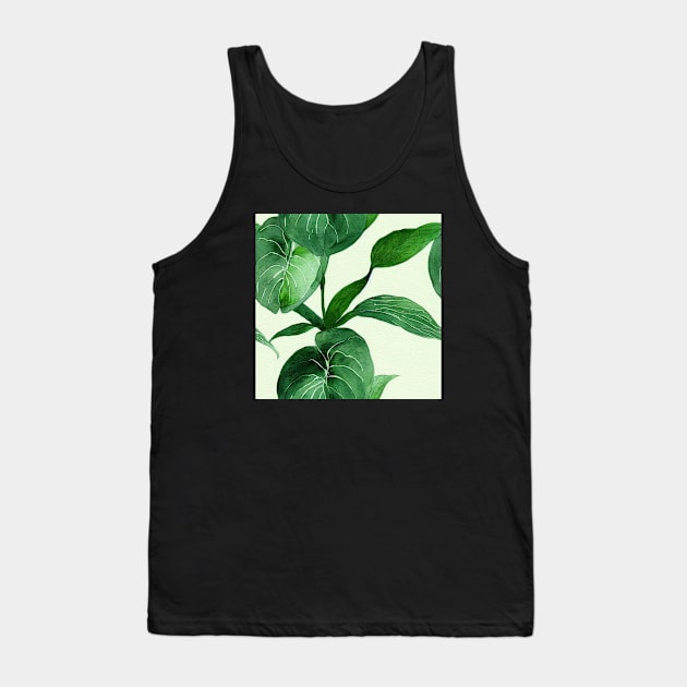 Pothos leaves pattern Tank Top by etherElric